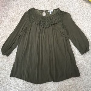 Green maternity blouse